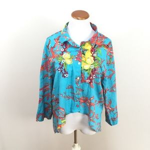 NWT Antica Sartoria Cotton Embroidered Top